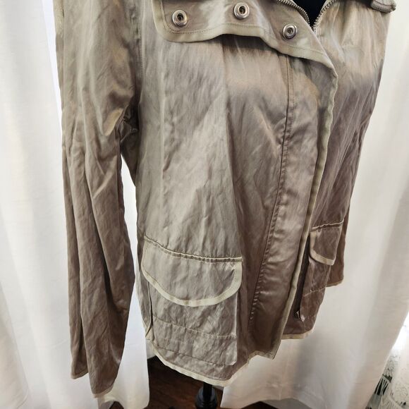 Lauren Ralph Lauren Active Sport Jacket Large Womens Silver Retro Designer Rave - Picture 3 of 12